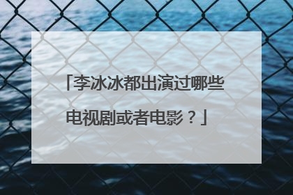 李冰冰都出演过哪些电视剧或者电影?