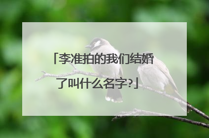 李准拍的我们结婚了叫什么名字?