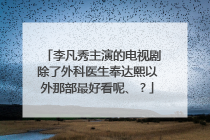 李凡秀主演的电视剧除了外科医生奉达熙以外那部最好看呢、？