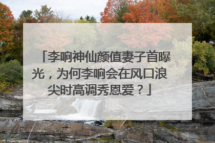 李响神仙颜值妻子首曝光，为何李响会在风口浪尖时高调秀恩爱？