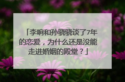 李响和孙骁骁谈了7年的恋爱,为什么还是没能走进婚姻的殿堂?