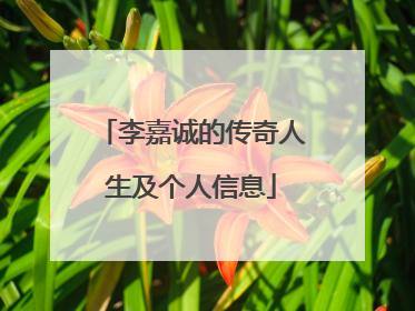 李嘉诚的传奇人生及个人信息