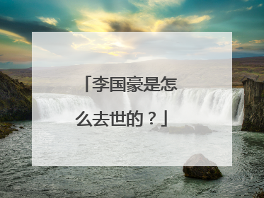 李国豪是怎么去世的？