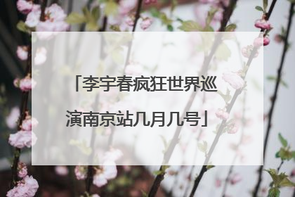 李宇春疯狂世界巡演南京站几月几号