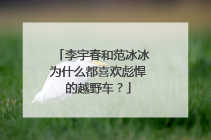 李宇春和范冰冰为什么都喜欢彪悍的越野车?
