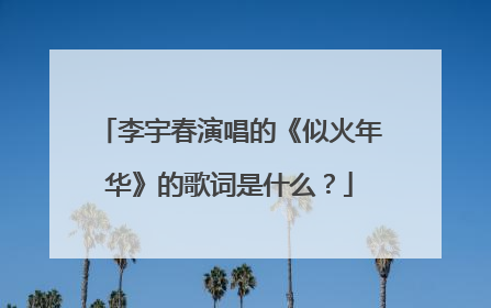 李宇春演唱的《似火年华》的歌词是什么？