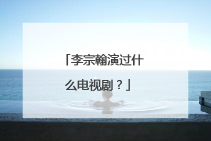 李宗翰演过什么电视剧？