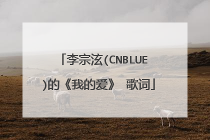 李宗泫(CNBLUE)的《我的爱》 歌词