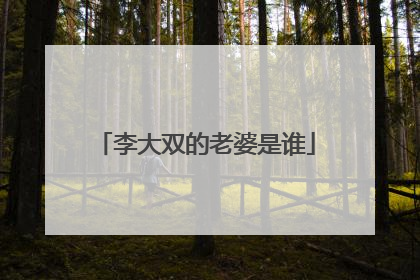 李大双的老婆是谁