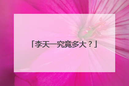 李天一究竟多大?