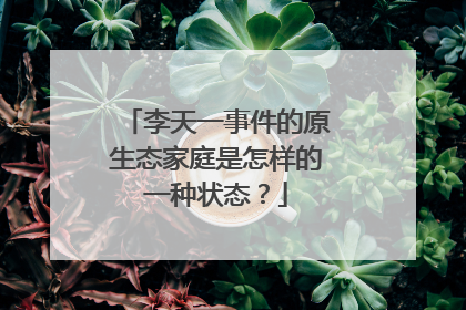 李天一事件的原生态家庭是怎样的一种状态?