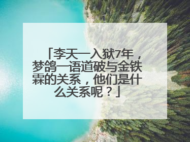 李天一入狱7年,梦鸽一语道破与金铁霖的关系,他们是什么关系呢?