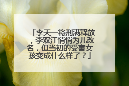 李天一将刑满释放,李双江悄悄为儿改名,但当初的受害女孩变成什么样了?