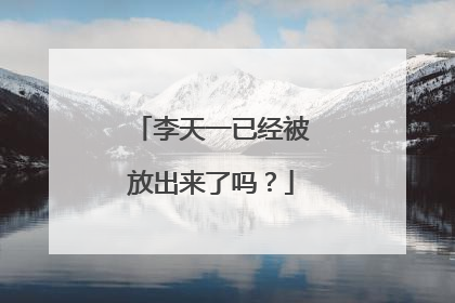 李天一已经被放出来了吗?