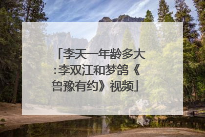 李天一年龄多大:李双江和梦鸽《鲁豫有约》视频