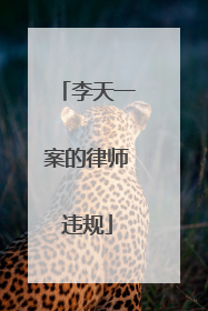 李天一案的律师违规