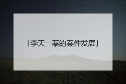 李天一案的案件发展