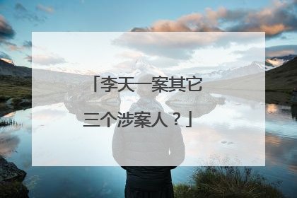 李天一案其它三个涉案人？