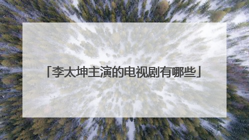 李太坤主演的电视剧有哪些