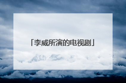 李威所演的电视剧