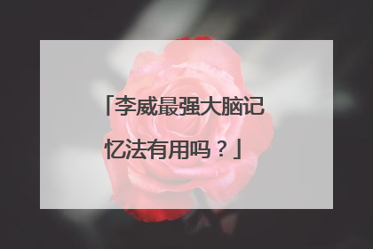 李威最强大脑记忆法有用吗？