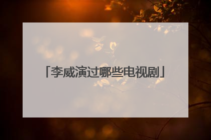 李威演过哪些电视剧