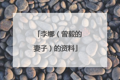 李娜(曾毅的妻子)的资料