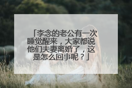 李念的老公有一次睡觉醒来,大家都说他们夫妻离婚了,这是怎么回事呢?