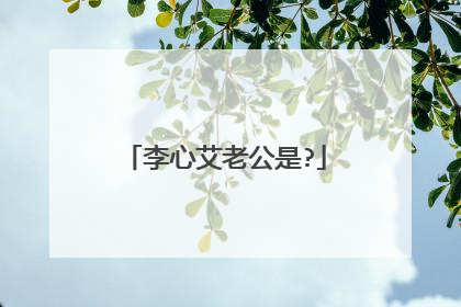 李心艾老公是?