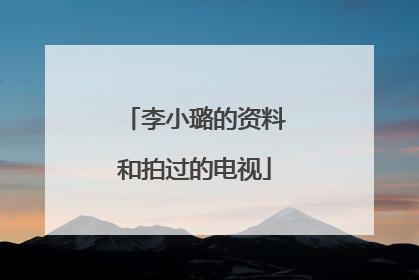 李小璐的资料和拍过的电视