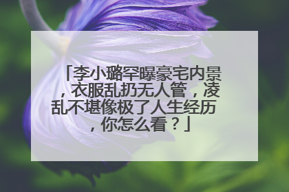李小璐罕曝豪宅内景,衣服乱扔无人管,凌乱不堪像极了人生经历,你怎么看?