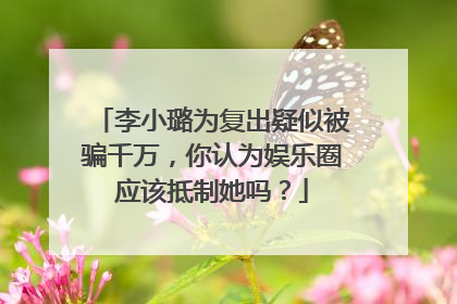 李小璐为复出疑似被骗千万,你认为娱乐圈应该抵制她吗?