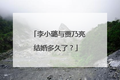 李小璐与贾乃亮结婚多久了?