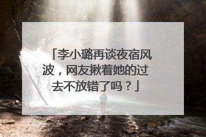 李小璐再谈夜宿风波，网友揪着她的过去不放错了吗？