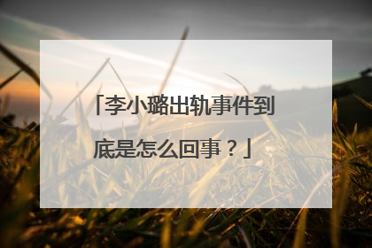 李小璐出轨事件到底是怎么回事?