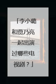 李小璐和贾乃亮一起出演过哪些电视剧？