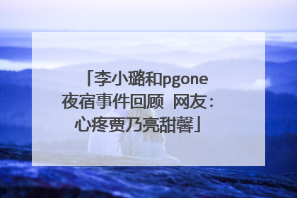 李小璐和pgone夜宿事件回顾 网友:心疼贾乃亮甜馨