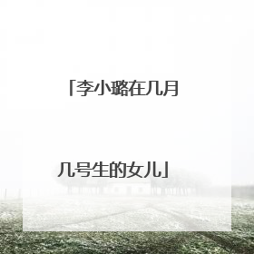 李小璐在几月几号生的女儿