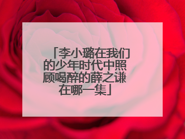 李小璐在我们的少年时代中照顾喝醉的薛之谦在哪一集