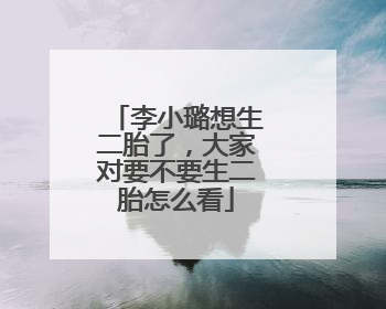 李小璐想生二胎了，大家对要不要生二胎怎么看
