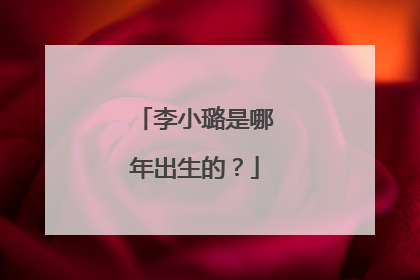 李小璐是哪年出生的？