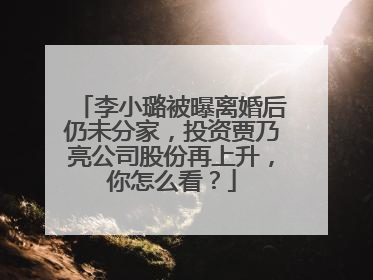 李小璐被曝离婚后仍未分家,投资贾乃亮公司股份再上升,你怎么看?