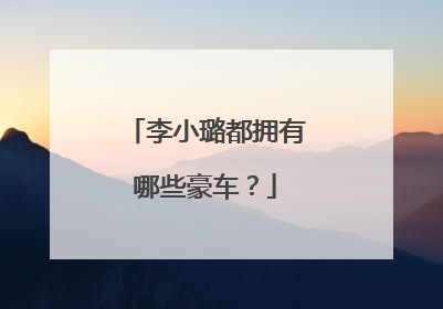 李小璐都拥有哪些豪车？