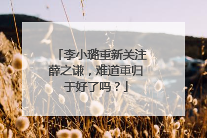李小璐重新关注薛之谦，难道重归于好了吗？