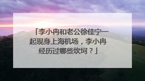 李小冉和老公徐佳宁一起现身上海机场，李小冉经历过哪些坎坷？