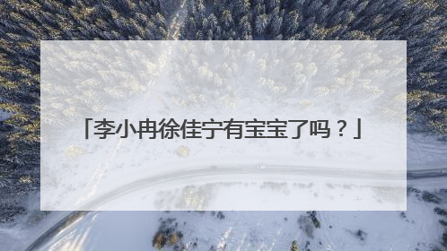 李小冉徐佳宁有宝宝了吗?