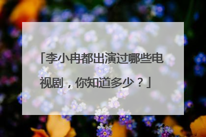 李小冉都出演过哪些电视剧,你知道多少?