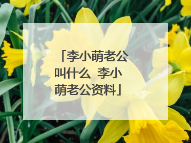 李小萌老公叫什么 李小萌老公资料