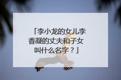 李小龙的女儿李香凝的丈夫和子女叫什么名字?