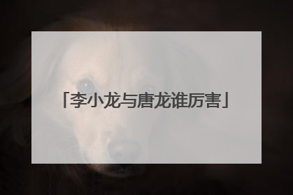 李小龙与唐龙谁厉害